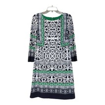 Vince Camuto Womens Green Blue White Print Floral Long Sleeve Lined Dress Size 4 - £14.17 GBP