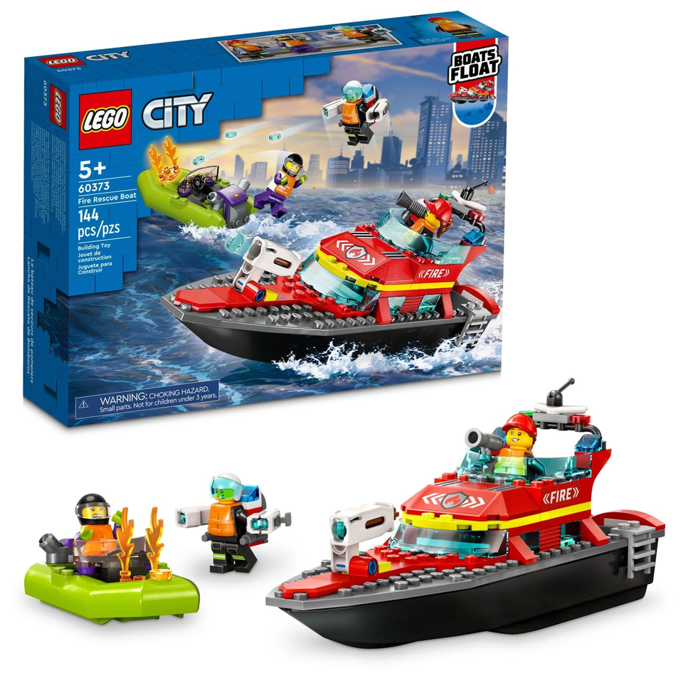 LEGO City Fire Rescue Boat 60373 Toy Boat That Floats on Water for Imagi... - $80.07