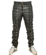 Leather Pant Pants Men&#39;s Real Style Biker Genuine Jeans Motorcycle Lace ... - $3,348.18 MXN+