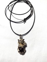 Gothic Guardian Gargoyle Sitting on a Red Orb Ball Pewter Pendant 30&quot; Necklace - £11.18 GBP