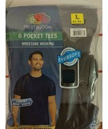 6-Pack~Large~Fruit of the Loom~Men&#39;s~Comfort Sleeve~Assorted Crew Pocket... - £23.67 GBP