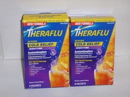 (2pak) Theraflu Max Strength Nighttime Flu Relief  Honey Lemon  6ct each... - $15.99