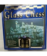 Vintage Glass Chess Clear And Frosted Pieces Clear Glass Board  - €15,47 EUR
