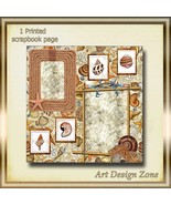 Seaside Adventures Scrapbook Page with Shells and a Crab - €10,49 EUR