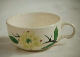 Dixie Dogwood by Blue Ridge Southern Pottery Flat Tea Cup Lime Green Blossom MCM - £13.40 GBP