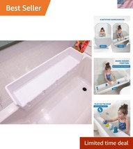 Stylish White Bathtub Splash Guard with Suction Grip - Perfect for Toddlers - $89.99