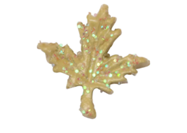 Origami Owl Charm (New) Glittery Fall Leaf - Beige (CH3599) - £6.95 GBP