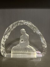 Vintage Crystal  Art Glass Denmark Little Mermaid Paperweight - $16.83