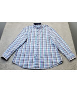 Tasso Elba Dress Shirt Mens Large Multi Plaid Long Sleeve Collared Butto... - $19.28