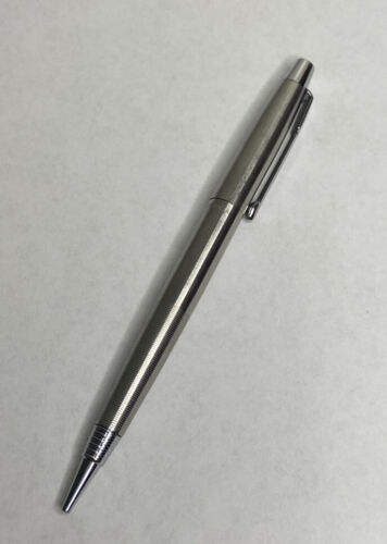 Vintage Parker Jotter Style Twist Mechanical Pencil in Stainless Steel with Ribs - $45.00