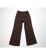 Vintage 70s Mid Century Modern MCM Womens 14 Knit Bell Bottoms Pants Pla... - $102.30 CAD