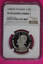 1984 Panama PF 69 Ultra Cameo Proof 1/2 Balboa NGC Graded Authentic Slab 1044 - $149.43