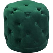 Meridian Furniture Harper Contemporary Velvet Ottoman/Stool in Green - £122.74 GBP