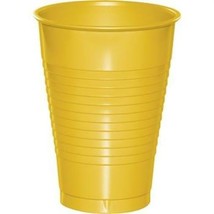 School Bus Yellow 12oz Plastic Cups 20 Per Pack Tableware Decorations Supplies - £18.49 GBP