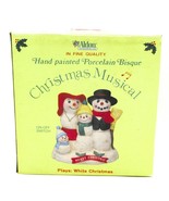 Vtg Snowman Wind Up Musical Figurine Porcelain Plays White Christmas New - $221.94 MXN
