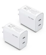 iGENJUN 2Pack 40W USB-C Dual Port Charger Adapter Fast Charging White - $178.04 MXN