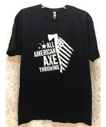 All American Axe Throwing Men&#39;s Graphic Black T-shirt Size XL Short Sleeve - £11.68 GBP