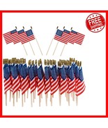 Versatile 100-Pack Mini American Flags - 4x6 on Sticks for Patriotic Occ... - $821.16 MXN