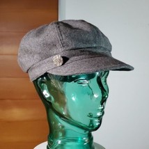 August Accessories NEW Newsboy Hat Cap Grey Wool Flannel Diamond Size 21&quot; to 23&quot; - £15.66 GBP