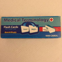Medical Terminology Flash Cards QuickStudy 1000 Tabbed by Topic Cards - $19.79