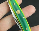 vintage pocket knife 1970&#39;s green yellow stripe ESTATE SALE - $31.99