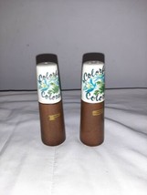 Vintage Colorado Salt and Pepper Shakers Blue Flowers Wood and ceramic Japan - £8.05 GBP