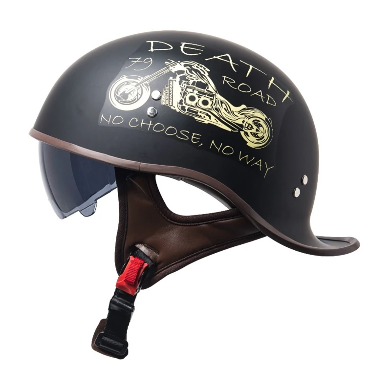 Baseball  Helmet Motorcycle Vintage Retro Helmets Summer Open Face Scooter Cruis - £270.15 GBP