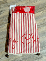 St. Nicholas Square NWT 48&quot; Tree Skirt Merry Red &amp; White Stripes Bells - £15.20 GBP