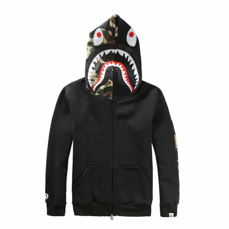 A Bathing Ape  Big Mouth Hoodie Full Zip Sweatshirt Hip Hop Jacket for Teens - £305.45 GBP