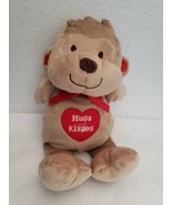 Carters Just One You Hugs and Kisses Monkey Brown Red Heart Plush Stuffe... - £15.57 GBP