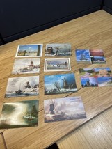 Vintage Lot of 10 Windmill Holland Denmark Christmas Souvenir Postcard K... - $9.89