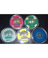 Silver Dollar Casino Chip Sample Set - 2005 - Everett, Washington - 5 Chips - $24.61 CAD