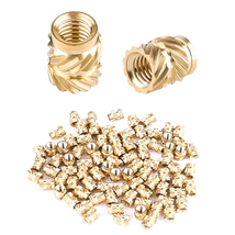 AIEX 100Pcs 3D Printing Brass Nuts, M3 Threaded Insert Knurled Brass Nuts Female - £9.27 GBP