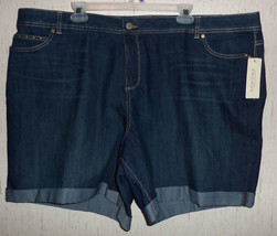 Nwt Womens $40 Sonoma Modern Fit Dark Wash Denim Walking Shorts Size 24W - £22.15 GBP