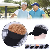 Golf Baseball Cap with Fake Hair Cap Sun Visor Toupee Hats Mens Spiked W... - £12.57 GBP
