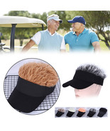 Golf Baseball Cap with Fake Hair Cap Sun Visor Toupee Hats Mens Spiked W... - €13,60 EUR