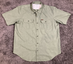 Orvis Shirt Mens L Green Bum Trout Outdoor Hiking Fishing Short Sleeve Button Up - £19.19 GBP