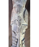 Old Hand Carved African Art Mask Staff Wood Carving Figural Ethnic Triba... - $200.85 CAD