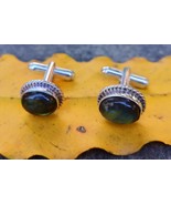 Artisan Crafted Handcrafted 925 Sterling Silver Labradorite Cuff Links F... - £32.67 GBP