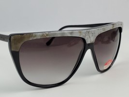 Auth.1990&#39;s Flat Top Sunglasses White Marble Stone Pattern Unisex Hip Ho... - £6.20 GBP