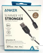 ANKER Powerline III USB to Lightning Cable(3 ft) - Black - £15.45 GBP