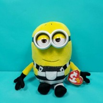 Despicable Me 3 Minion Prison Tom Plush 7.5&quot; Tall Stuffed Animal 3D Eyes... - £12.65 GBP