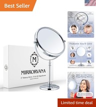 Stylish Classic 10X &amp; 1X Makeup Mirror with Chrome Stand - Perfect Gift ... - $43.50