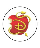 30 Disney Descendants Apple Birthday Stickers favors labels gifts party ... - $149.06 MXN