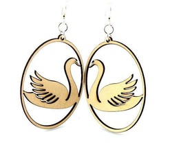 Swan in Oval Earrings 1060 - £13.17 GBP