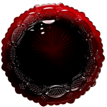 Vintage Avon 1876 Cape Cod Collection Ruby Red Glass Cranberry 7in Dessert Plate - £17.22 GBP