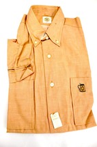 VTG 50s Men’s Ricky Shirt NWT Pumpkin Orange Cotton Zip Cuffs Beer Stein... - $4,164.09 MXN