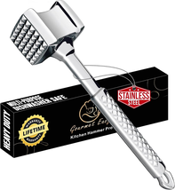 Stainless Steel Meat Tenderizer Tool, Premium Meat Mallet with Non-Slip ... - $43.64