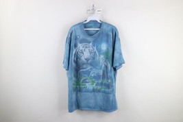 Vtg Y2K Liquid Blue Mens 2XL Faded Nature Tiger Acid Wash Short Sleeve T-Shirt - £30.49 GBP