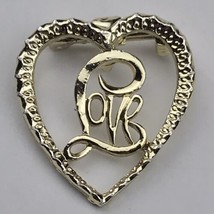 Heart Shaped Love Pin Brooch Gold Tone Gerry’s Vintage - $10.45